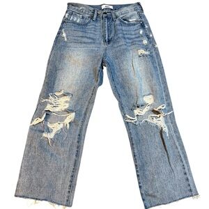 JBD. Distressed Blue Jeans high rise jeans